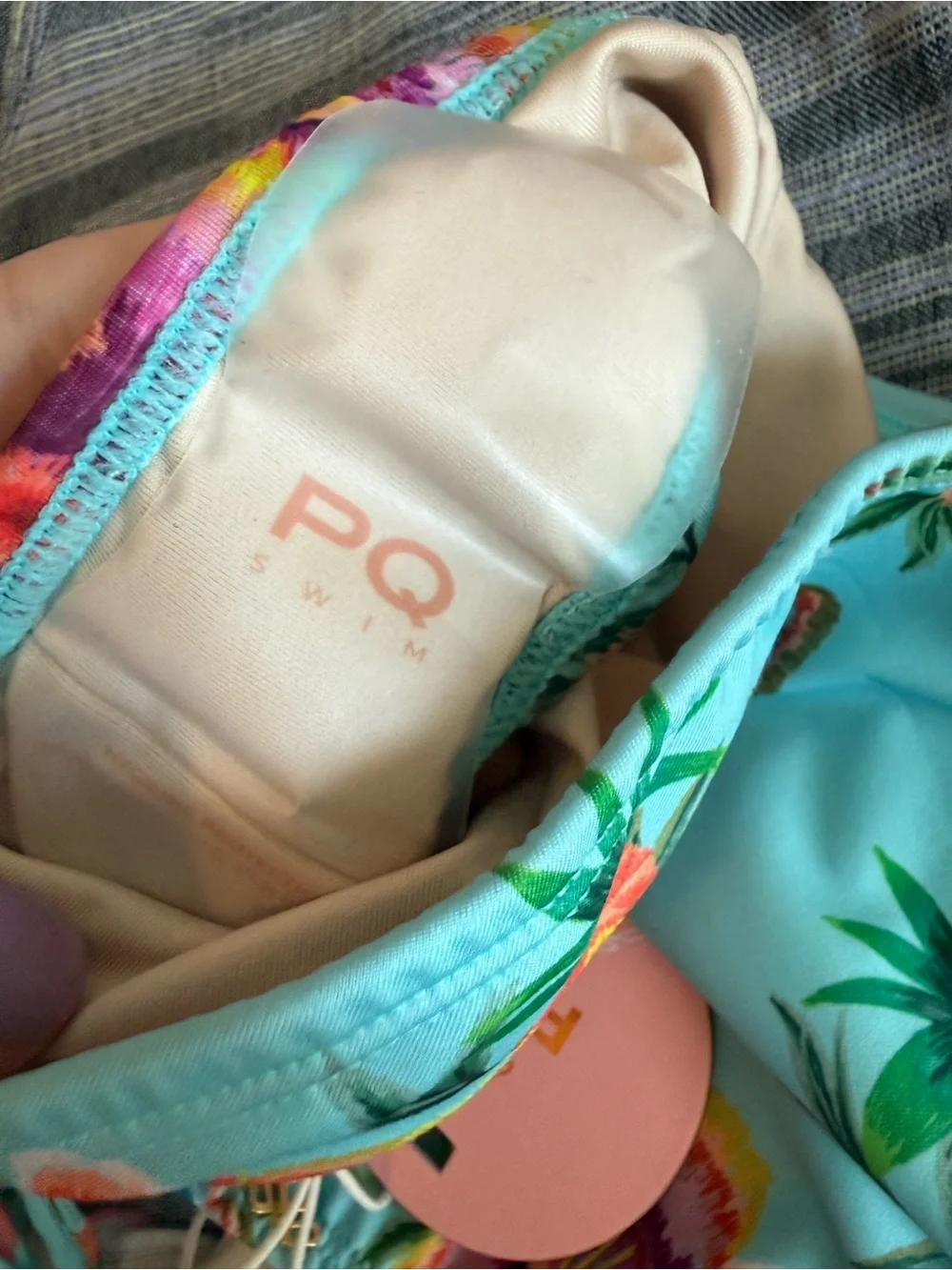 PQ Kids Turquoise Junie Side Cut Out One Piece Swimsuit size 14/16 NWT
